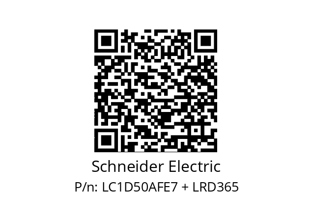   Schneider Electric LC1D50AFE7 + LRD365