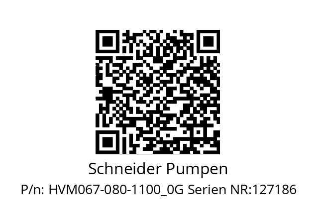   Schneider Pumpen HVM067-080-1100_0G Serien NR:127186