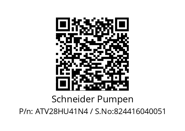   Schneider Pumpen ATV28HU41N4 / S.No:824416040051