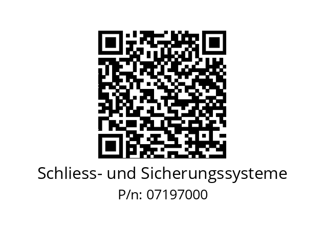   Schliess- und Sicherungssysteme 07197000