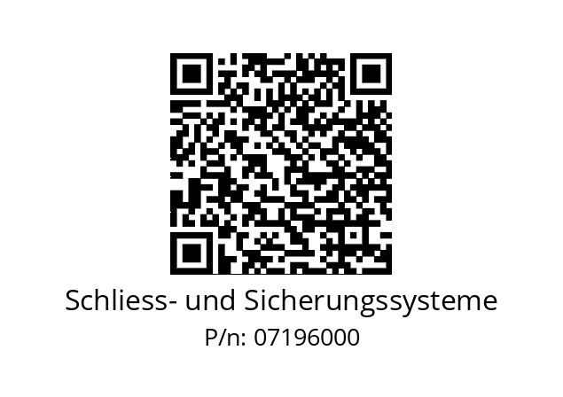   Schliess- und Sicherungssysteme 07196000