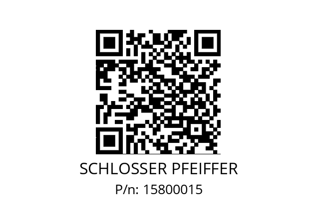   SCHLOSSER PFEIFFER 15800015