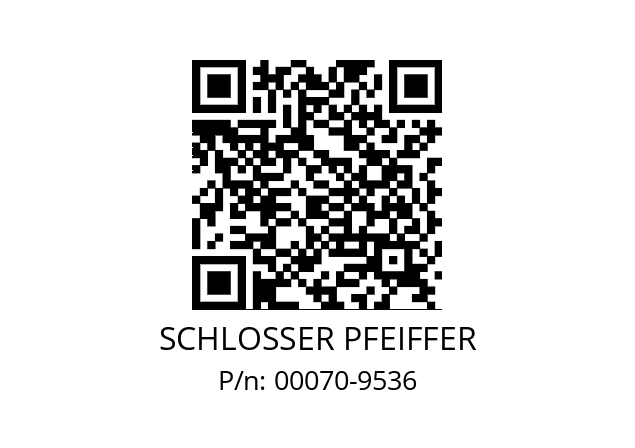   SCHLOSSER PFEIFFER 00070-9536