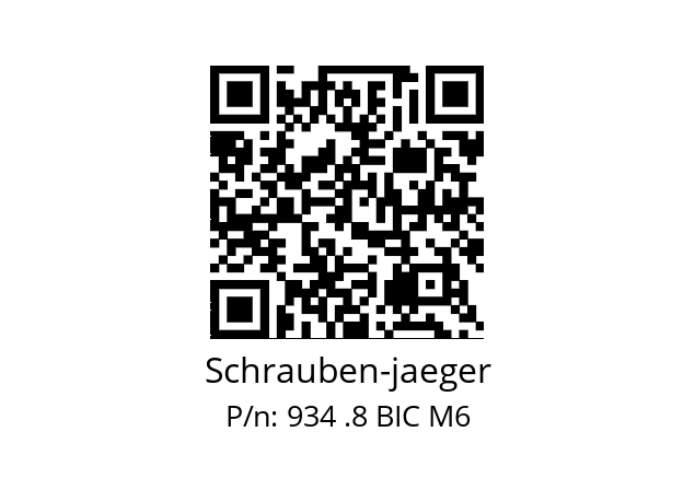   Schrauben-jaeger 934 .8 BIC M6