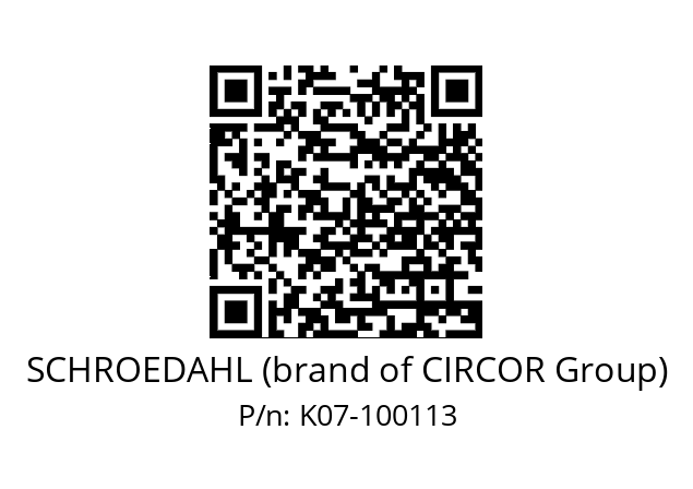   SCHROEDAHL (brand of CIRCOR Group) K07-100113