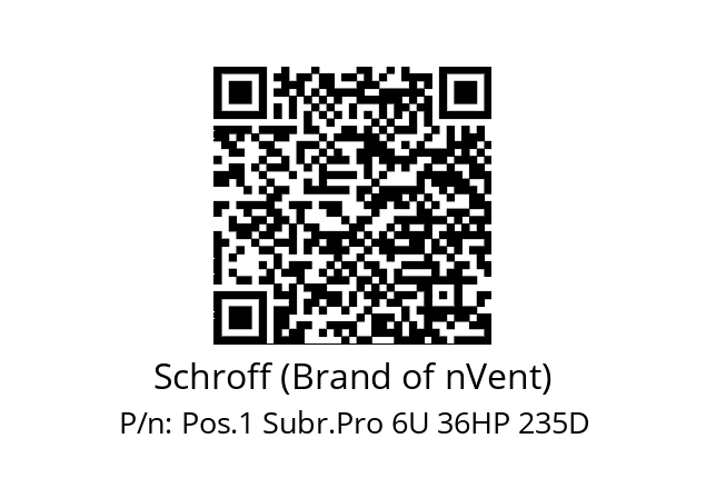   Schroff (Brand of nVent) Pos.1 Subr.Pro 6U 36HP 235D