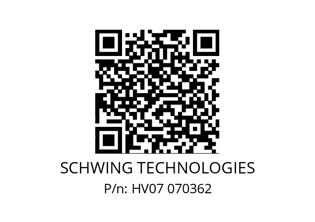   SCHWING TECHNOLOGIES HV07 070362