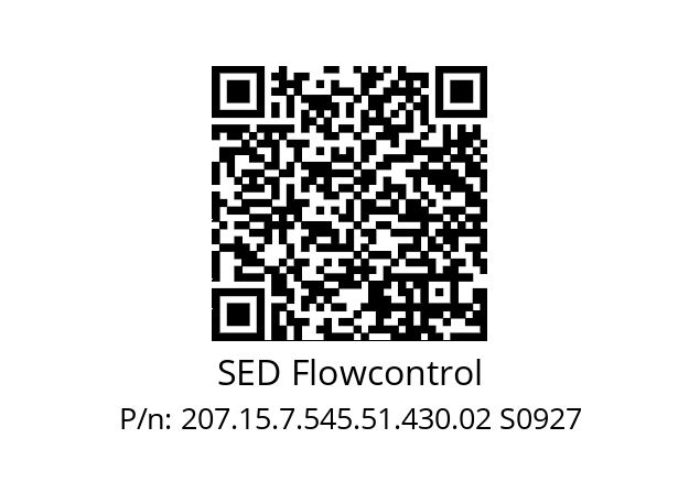   SED Flowcontrol 207.15.7.545.51.430.02 S0927