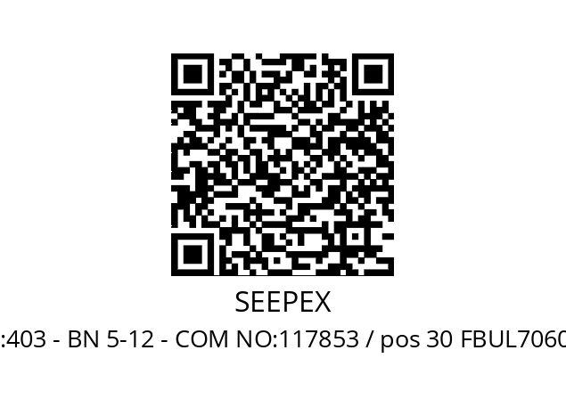   SEEPEX POS NO:403 - BN 5-12 - COM NO:117853 / pos 30 FBUL706000500XXXXX