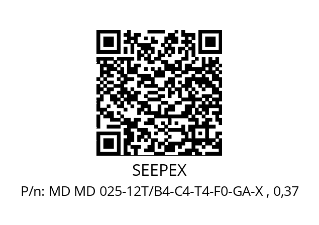   SEEPEX MD MD 025-12T/B4-C4-T4-F0-GA-X , 0,37