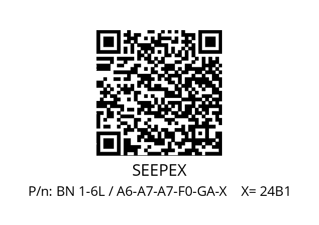   SEEPEX BN 1-6L / A6-A7-A7-F0-GA-X    X= 24B1