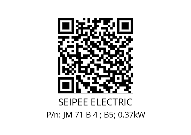   SEIPEE ELECTRIC JM 71 B 4 ; B5; 0.37kW