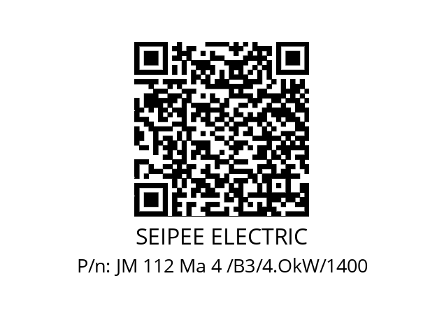   SEIPEE ELECTRIC JM 112 Ma 4 /B3/4.OkW/1400