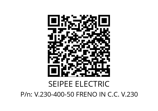   SEIPEE ELECTRIC V.230-400-50 FRENO IN C.C. V.230