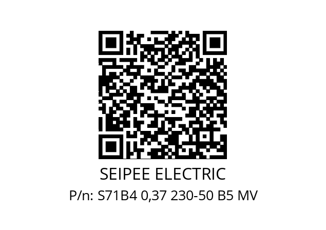   SEIPEE ELECTRIC S71B4 0,37 230-50 B5 MV