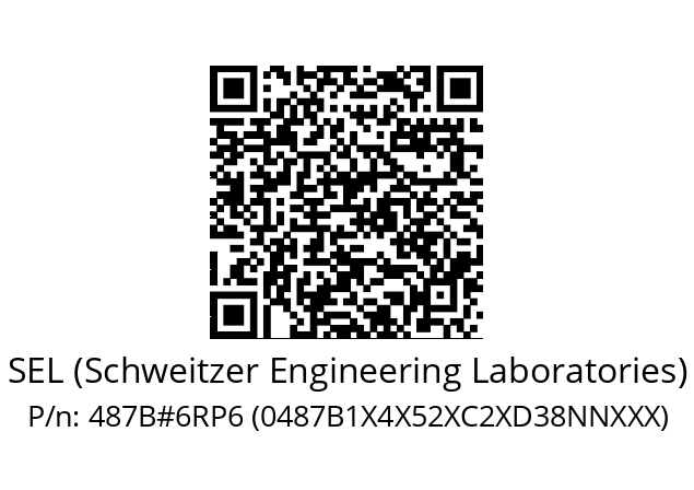   SEL (Schweitzer Engineering Laboratories) 487B#6RP6 (0487B1X4X52XC2XD38NNXXX)