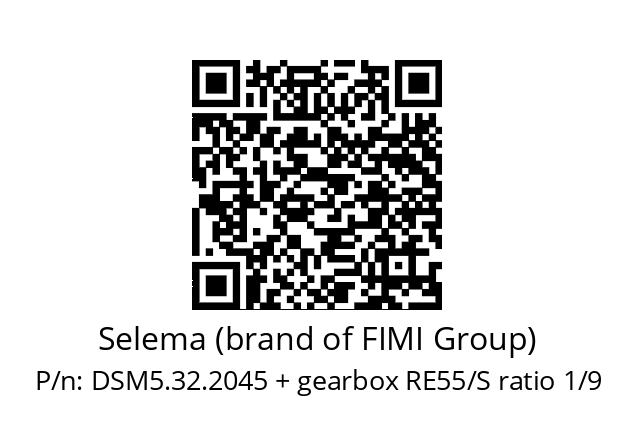   Selema (brand of FIMI Group) DSM5.32.2045 + gearbox RE55/S ratio 1/9