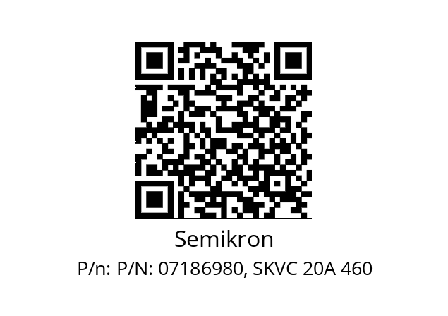   Semikron P/N: 07186980, SKVC 20A 460