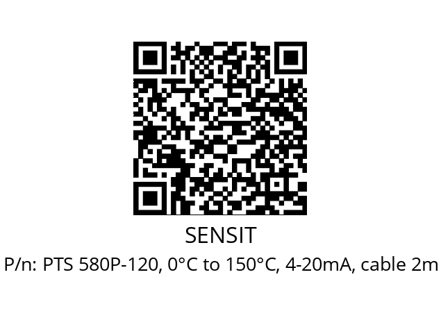   SENSIT PTS 580P-120, 0°C to 150°C, 4-20mA, cable 2m