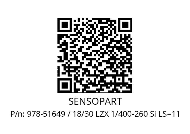   SENSOPART 978-51649 / 18/30 LZX 1/400-260 Si LS=11