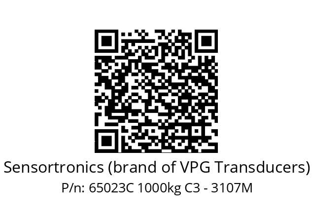   Sensortronics (brand of VPG Transducers) 65023C 1000kg C3 - 3107M