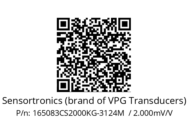   Sensortronics (brand of VPG Transducers) 165083CS2000KG-3124M  / 2.000mV/V