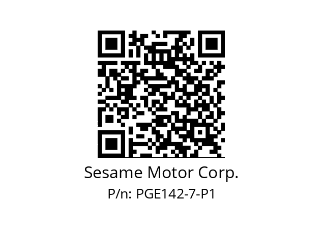   Sesame Motor Corp. PGE142-7-P1