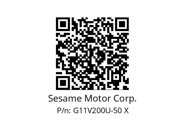  (SE5B02550101) Sesame Motor Corp. G11V200U-50 X