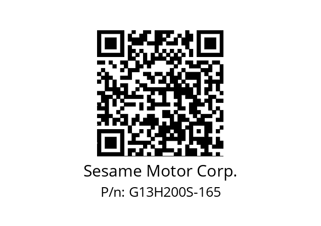   Sesame Motor Corp. G13H200S-165