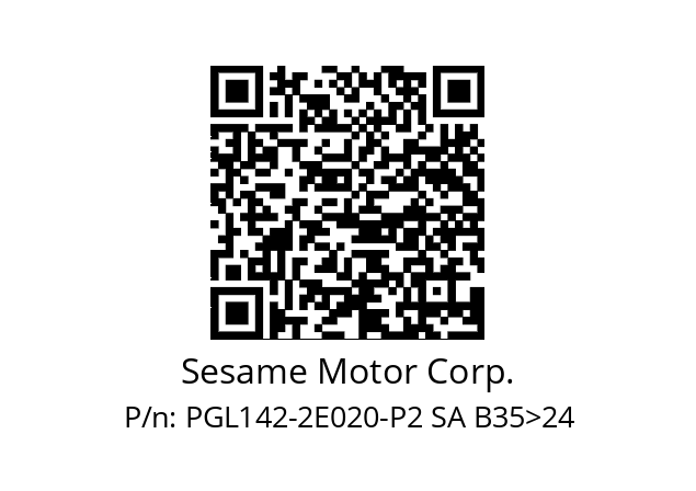   Sesame Motor Corp. PGL142-2E020-P2 SA B35>24