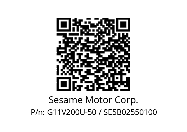   Sesame Motor Corp. G11V200U-50 / SE5B02550100