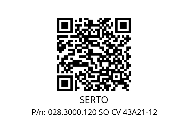   SERTO 028.3000.120 SO СV 43A21-12