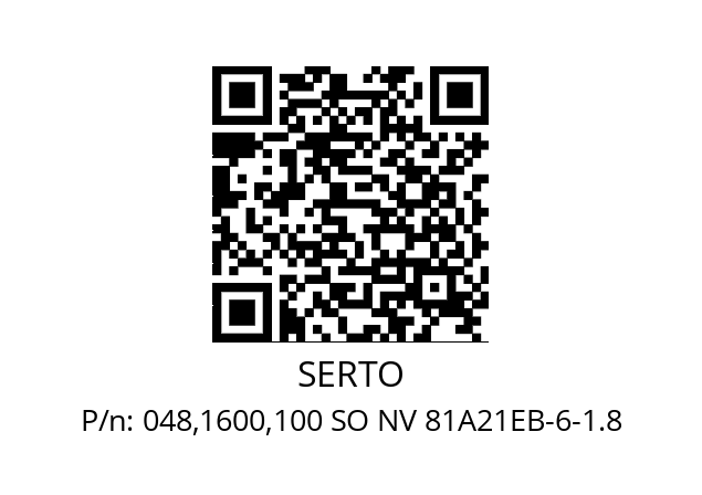   SERTO 048,1600,100 SO NV 81A21EB-6-1.8