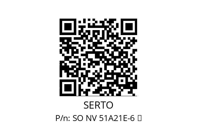   SERTO SO NV 51A21E-6 	