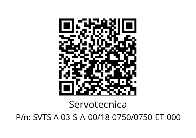   Servotecnica SVTS A 03-S-A-00/18-0750/0750-ET-000