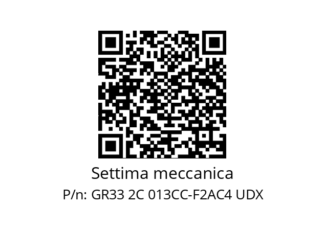   Settima meccanica GR33 2C 013CC-F2AC4 UDX