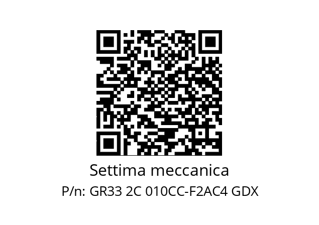   Settima meccanica GR33 2C 010CC-F2AC4 GDX