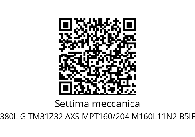   Settima meccanica GR55 SMT 16B 380L G TM31Z32 AXS MPT160/204 M160L11N2 B5IE3 400/690V-50Hz Ex