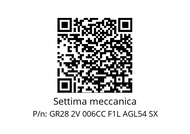   Settima meccanica GR28 2V 006CC F1L AGL54 SX