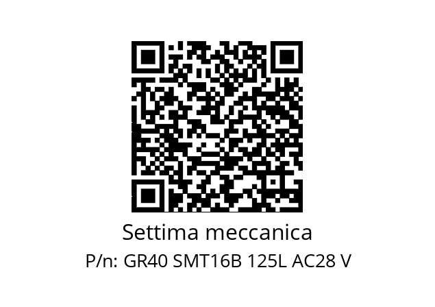   Settima meccanica GR40 SMT16B 125L AC28 V