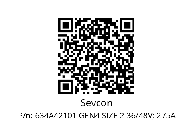   Sevcon 634A42101 GEN4 SIZE 2 36/48V; 275A