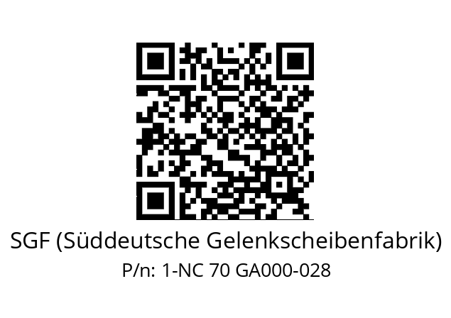   SGF (Süddeutsche Gelenkscheibenfabrik) 1-NC 70 GA000-028