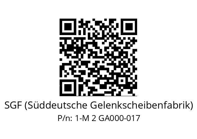   SGF (Süddeutsche Gelenkscheibenfabrik) 1-M 2 GA000-017