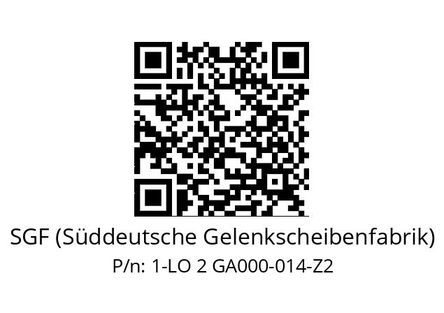   SGF (Süddeutsche Gelenkscheibenfabrik) 1-LO 2 GA000-014-Z2