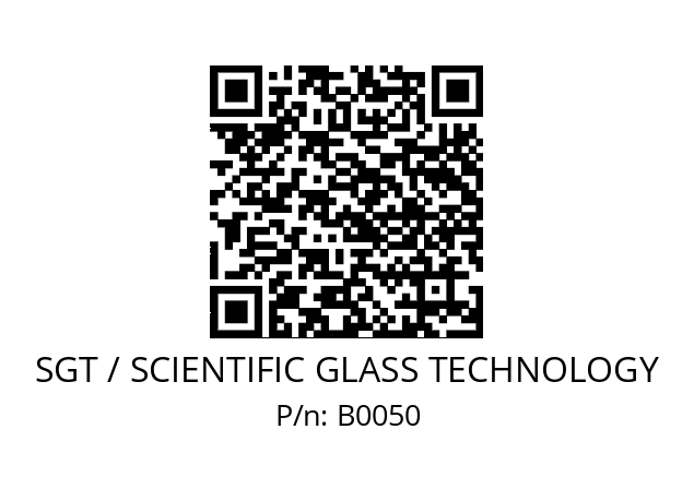   SGT / SCIENTIFIC GLASS TECHNOLOGY B0050