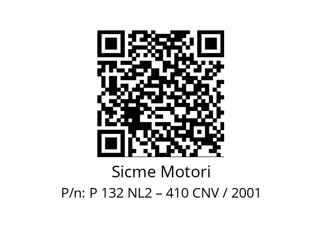   Sicme Motori P 132 NL2 – 410 CNV / 2001