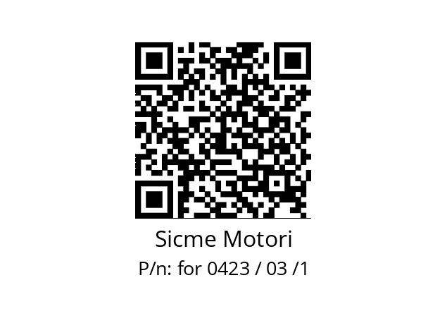   Sicme Motori for 0423 / 03 /1