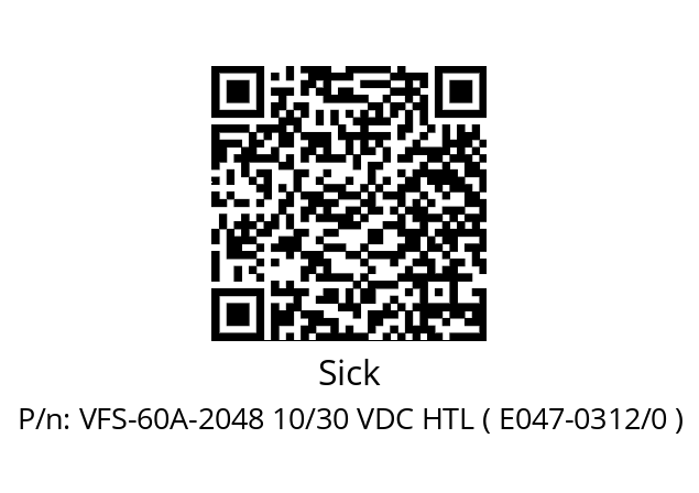   Sick VFS-60A-2048 10/30 VDC HTL ( E047-0312/0 )