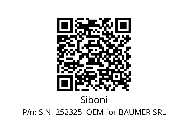   Siboni S.N. 252325  OEM for BAUMER SRL