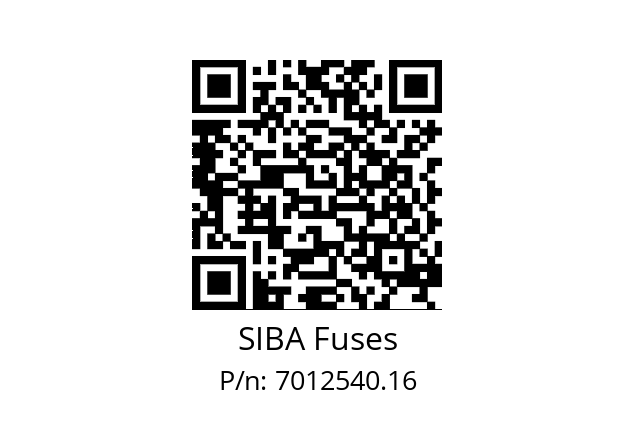   SIBA Fuses 7012540.16